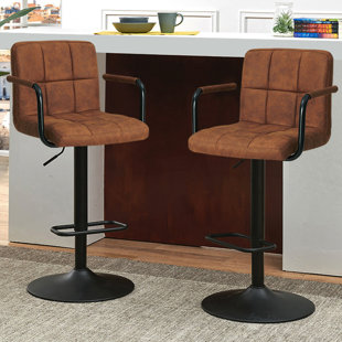 Ellington quilted faux store leather bar stool